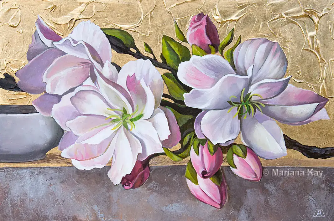 Figurative 4 Blooming in Gold